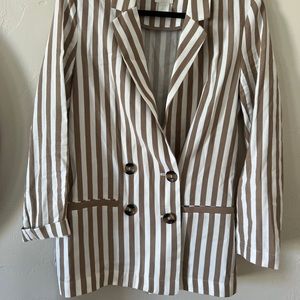 H&M oversized striped double breasted blazer